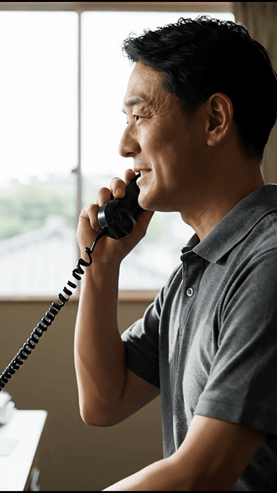 地震後、倒れたお墓の修復依頼の電話